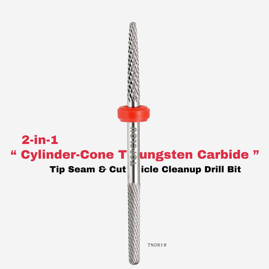 TOPCLOU 2-in-1 Tip Seam & Cuticle Carbide Nail Drill Bit