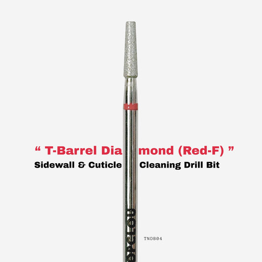 TOPCLOU T-Barrel Diamond Nail Drill Bit (Red-F)