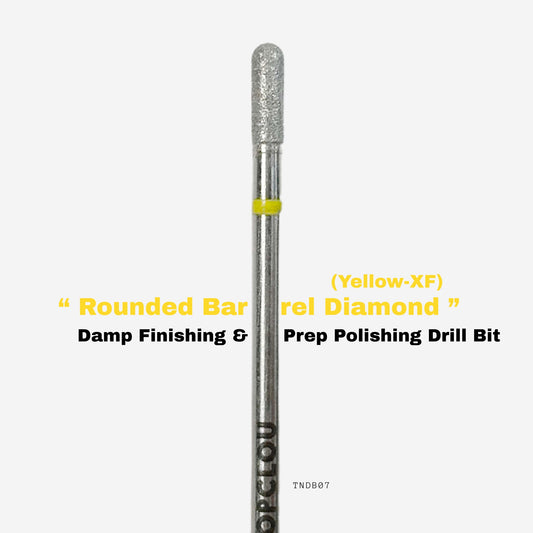 TOPCLOU Rounded Barrel Diamond Finishing Drill Bit (Yellow-XF)