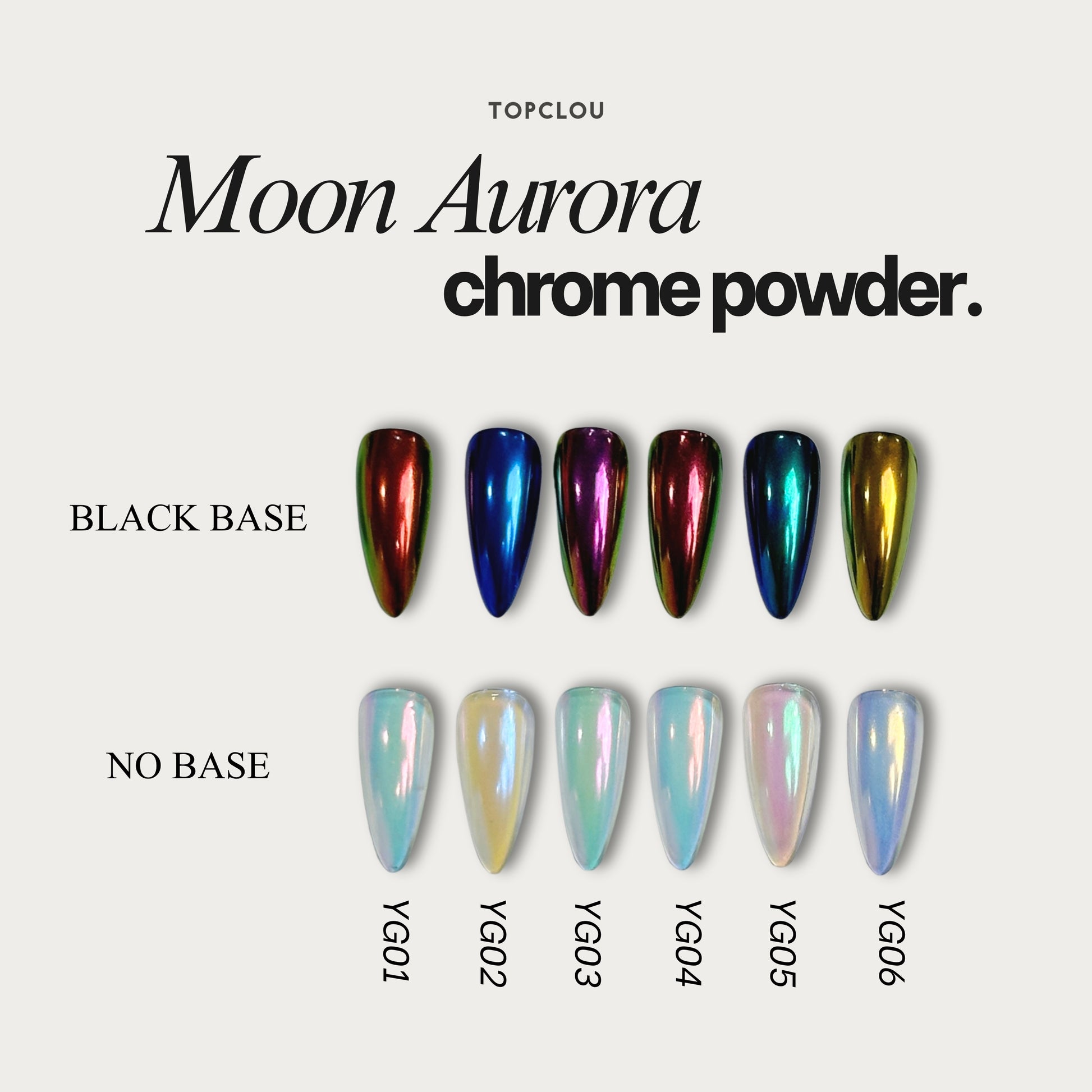 Topclou Nailhaus TOPCLOU Moon Aurora Chrome Powder