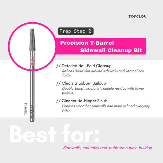 Topclou Nailhaus TOPCLOU Precision T-Barrel Diamond Nail Drill Bit (Pink)