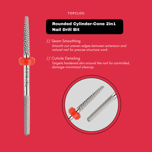 Topclou Nailhaus TOPCLOU Rounded Cylinder-Cone 2in1 Nail Drill Bit