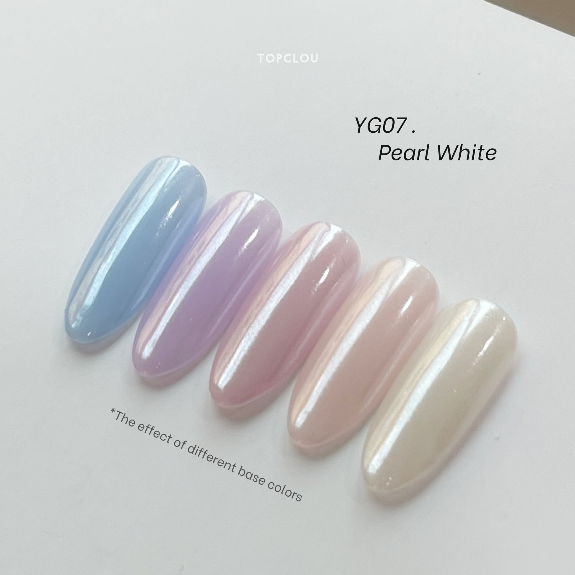 Topclou Nailhaus TOPCLOU Moon Aurora Chrome Powder YG07 - Pearl White