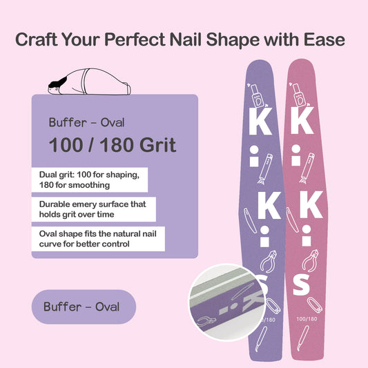 Topclou Nailhaus KIKIS Nail Buffer (100/180) - Oval