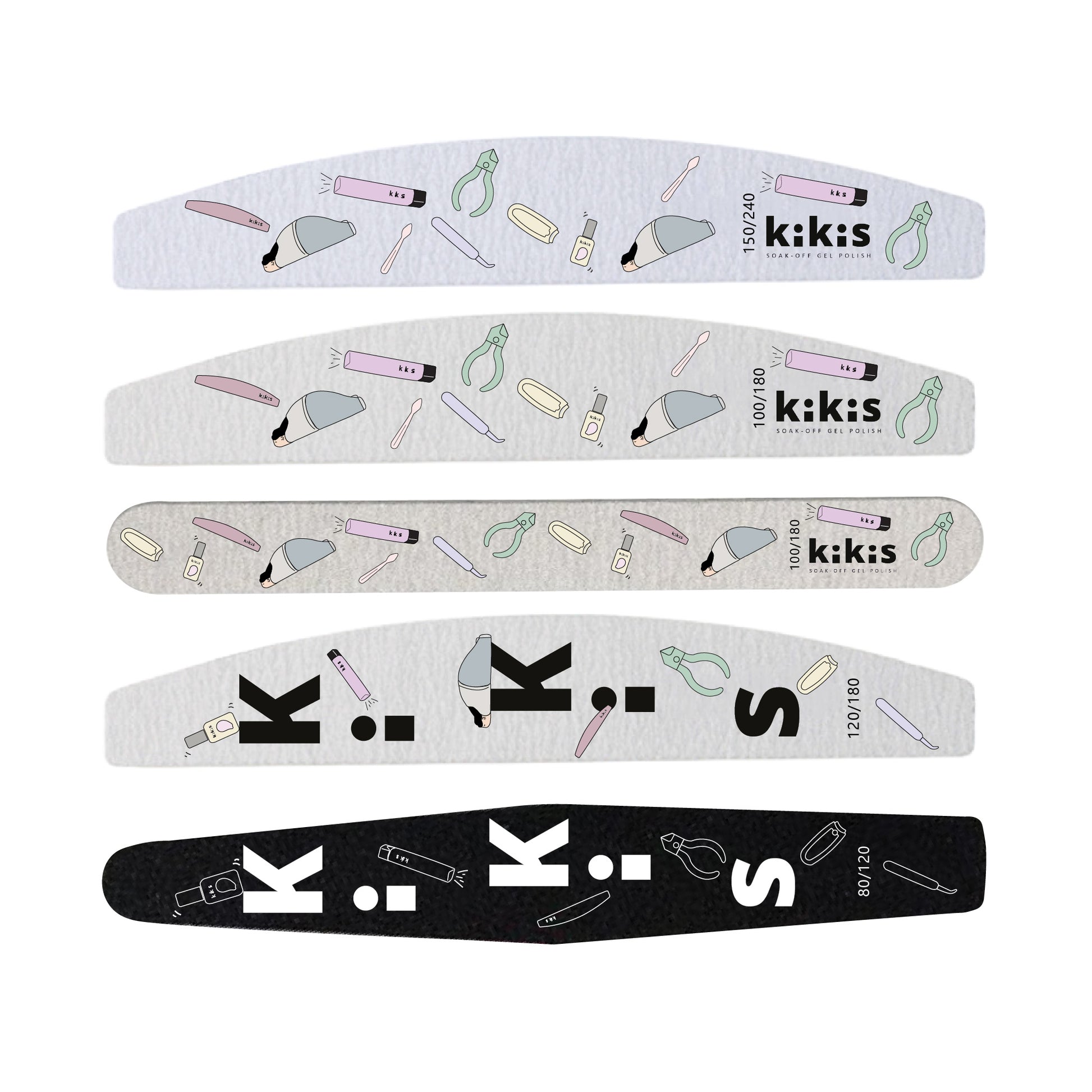 Topclou Nailhaus KIKIS Nail Thin File (150/240) - Half Oval