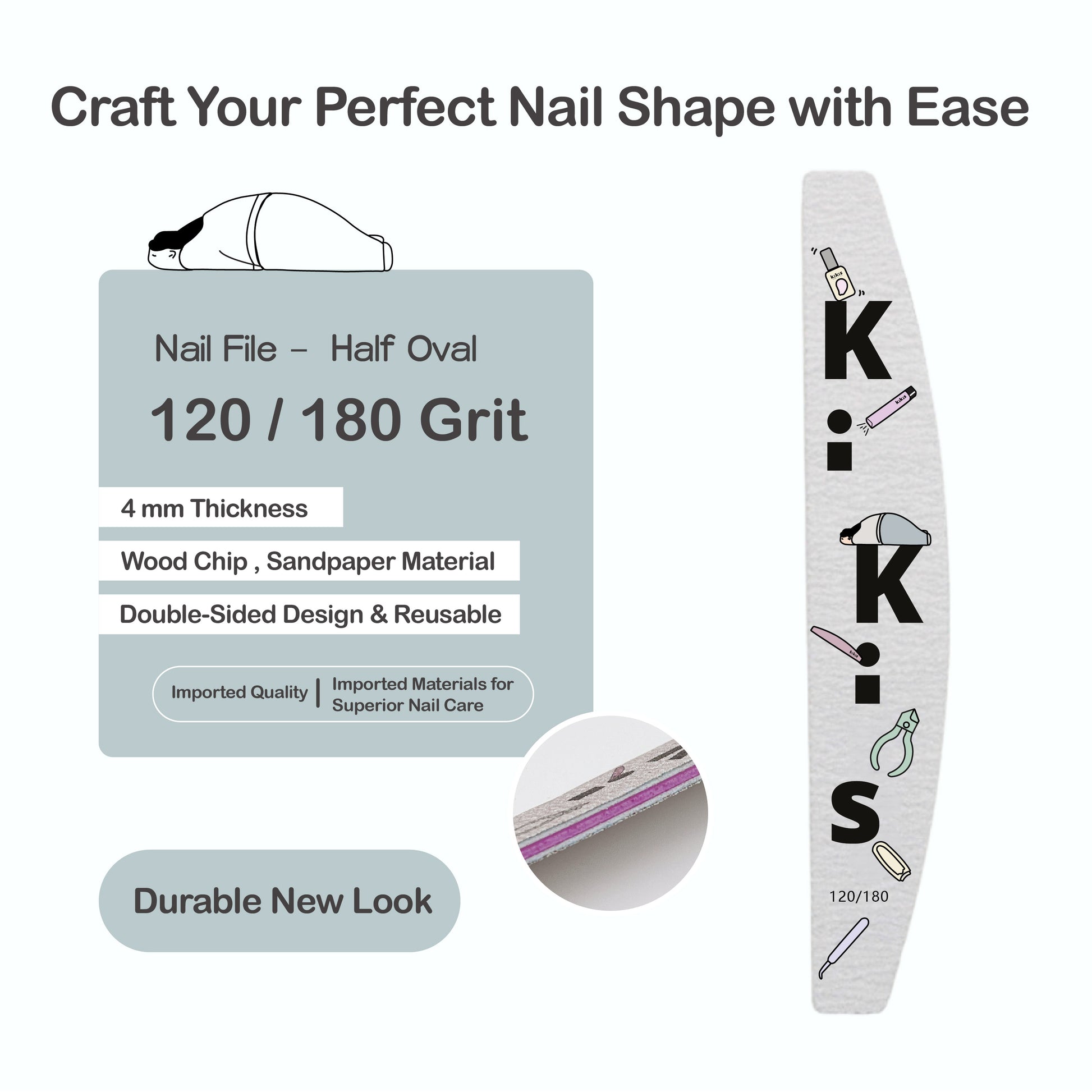 Topclou Nailhaus KIKIS Nail File (120/180)