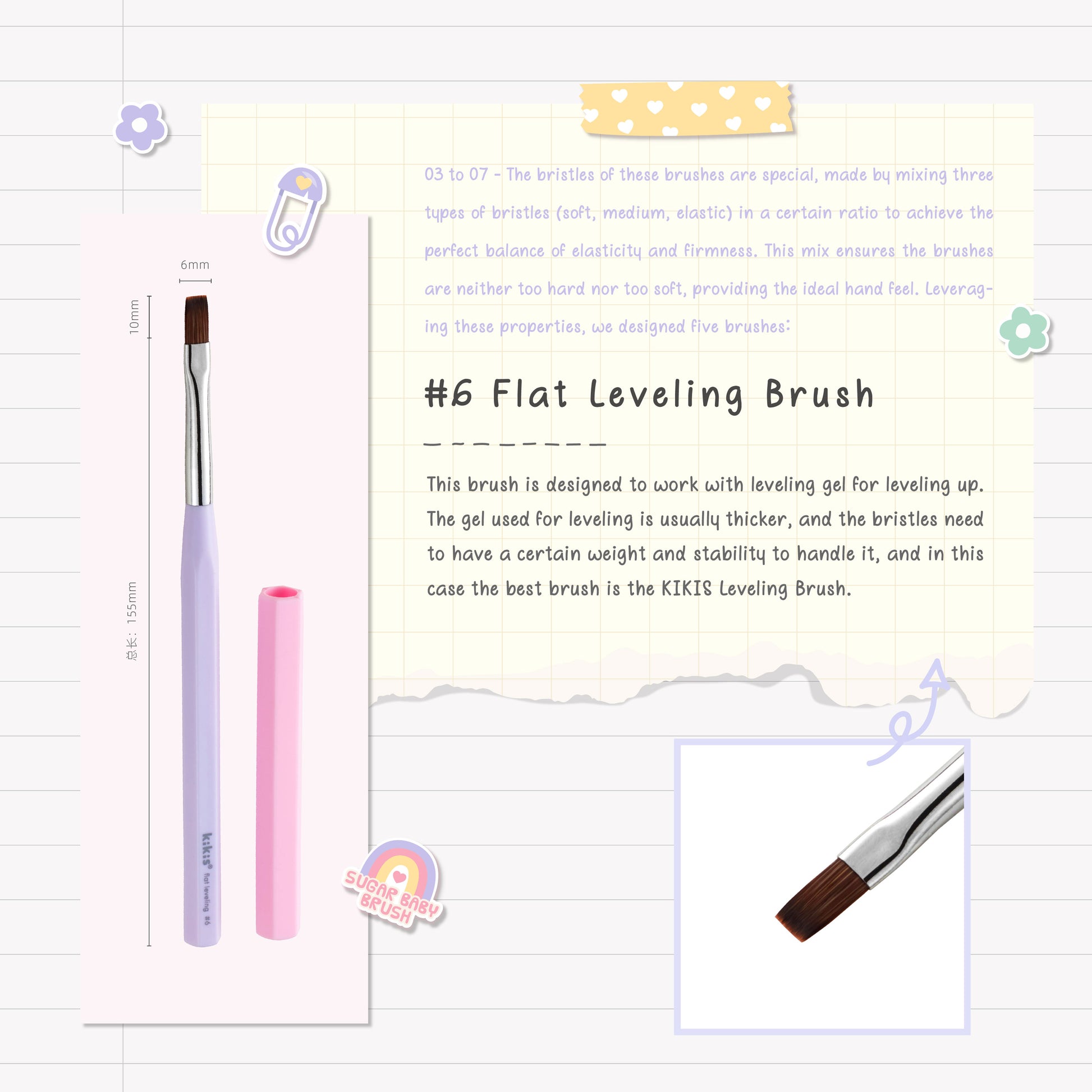 Topclou Nailhaus KIKIS #06 Flat Leveling Brush