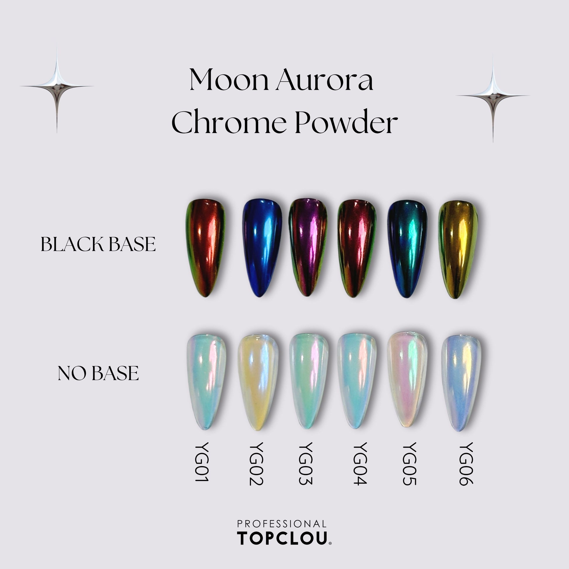 Topclou Nailhaus TOPCLOU Moon Aurora Powder Full 7pcs Set