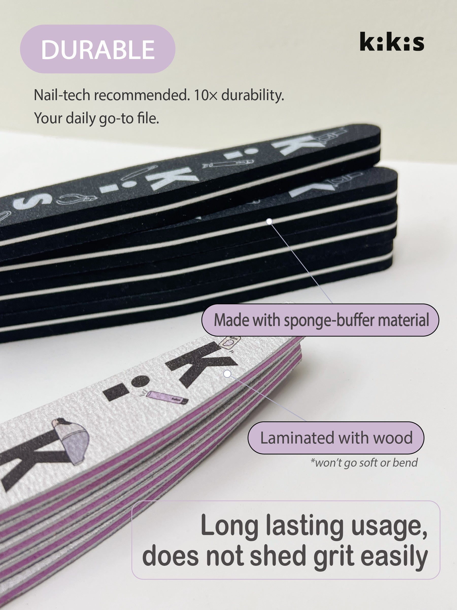 Topclou Nailhaus KIKIS Nail Thin File (150/240) - Half Oval