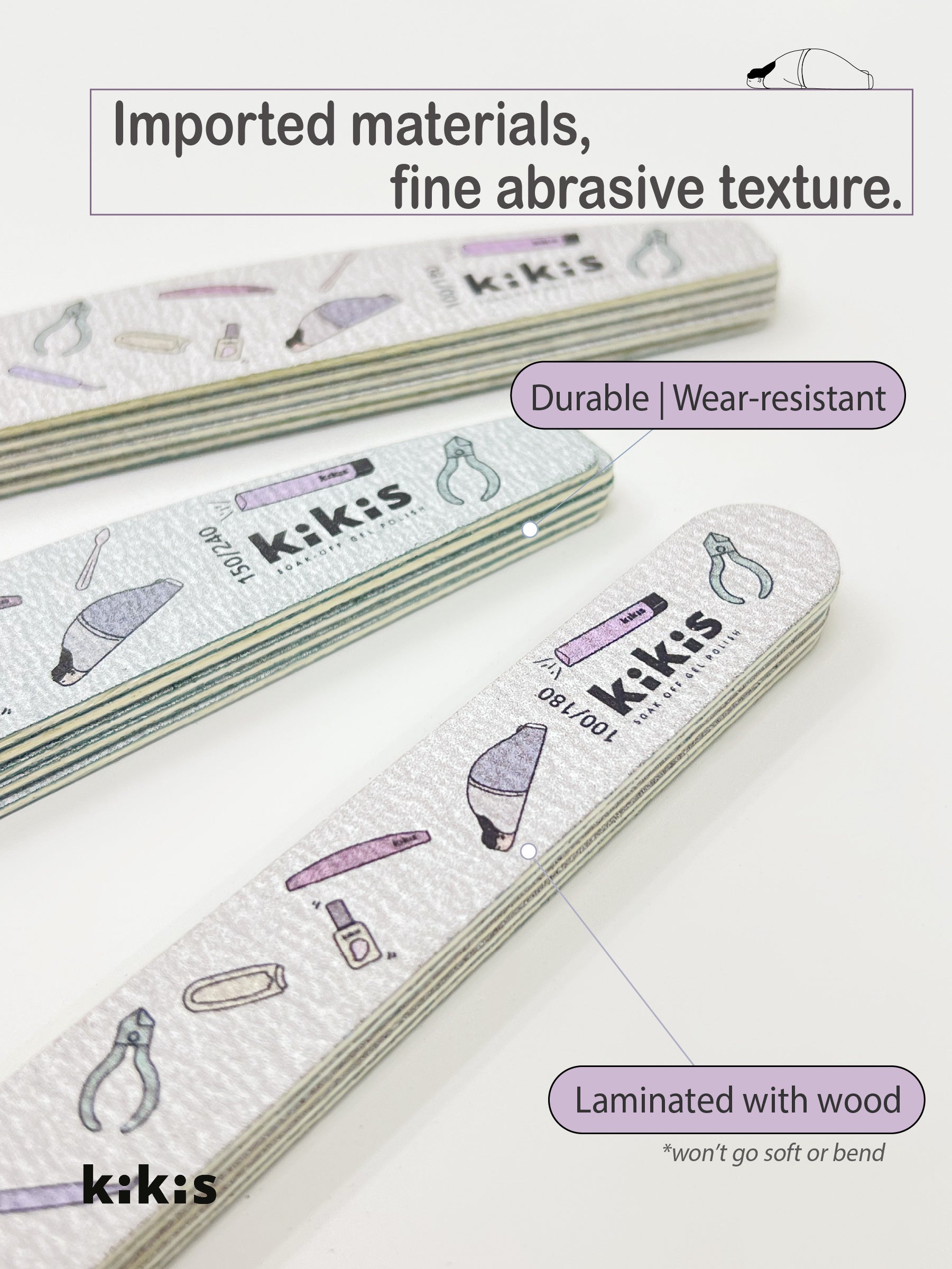 Topclou Nailhaus KIKIS Nail Thin File (150/240) - Half Oval