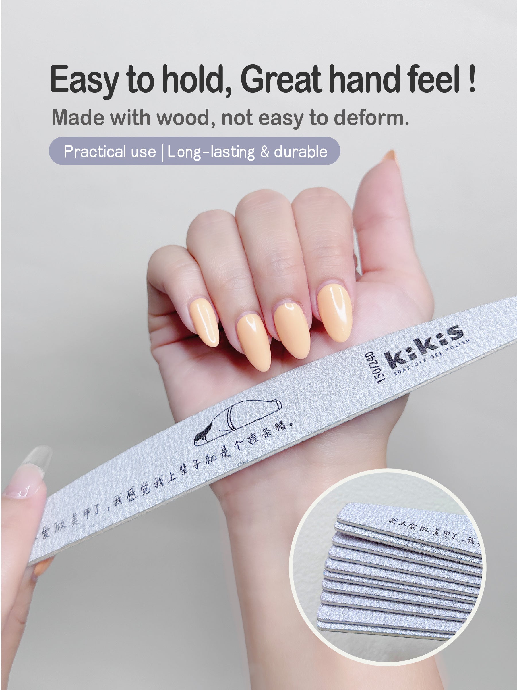 Topclou Nailhaus KIKIS Nail Thin File (150/240) - Half Oval