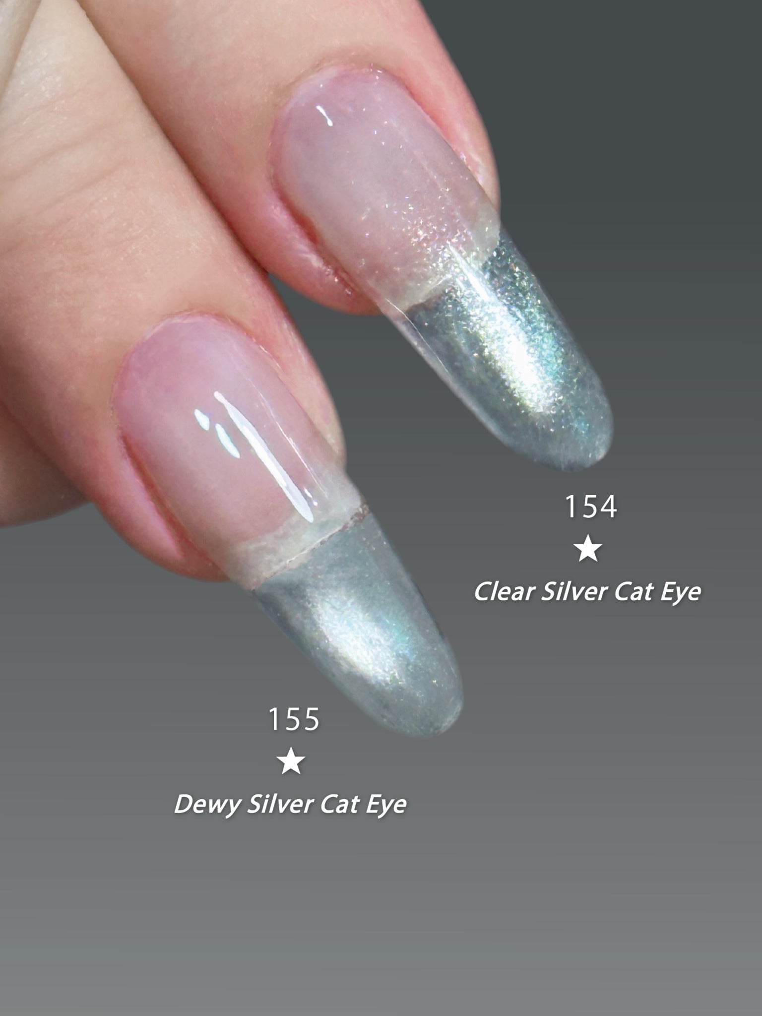 Topclou Nailhaus KIKIS 155 Dewy Silver Cat Eye