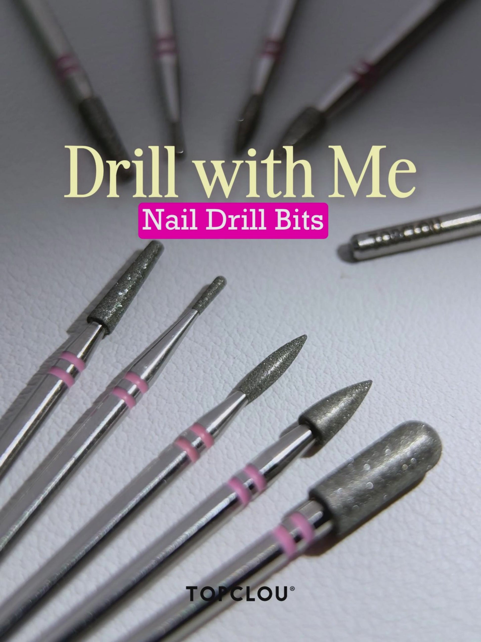 TOPCLOU Precision Cuticle Prep Nail Drill Bit Set