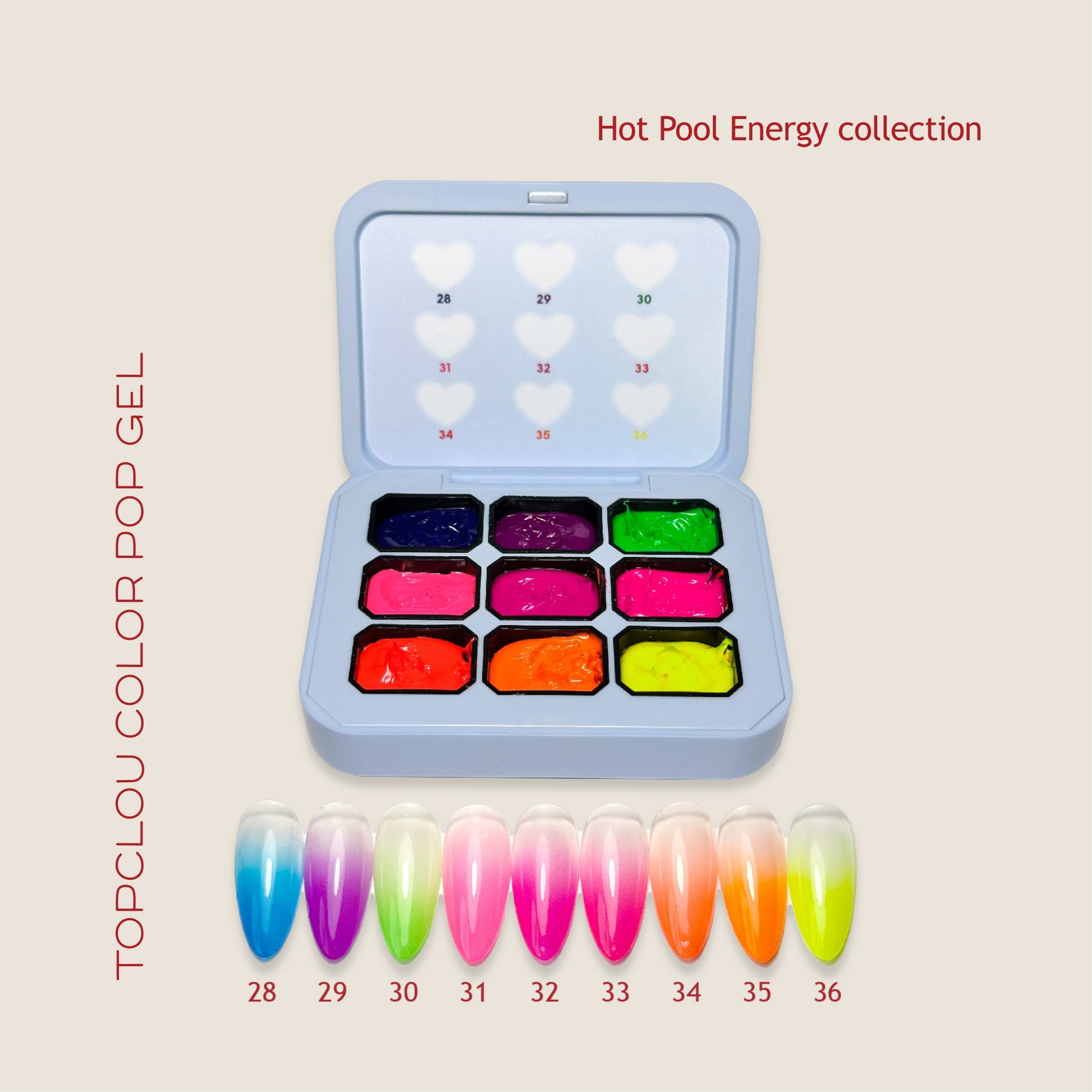 Topclou Nailhaus TOPCLOU Color Pop Gel - 5 Palettes Hot Pool Energy